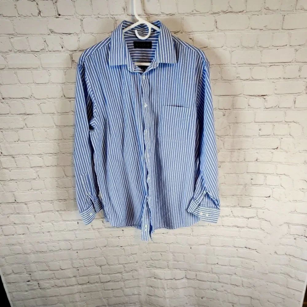 Men's Kenneth Robert's Platinum longsleeve button down, size Medium